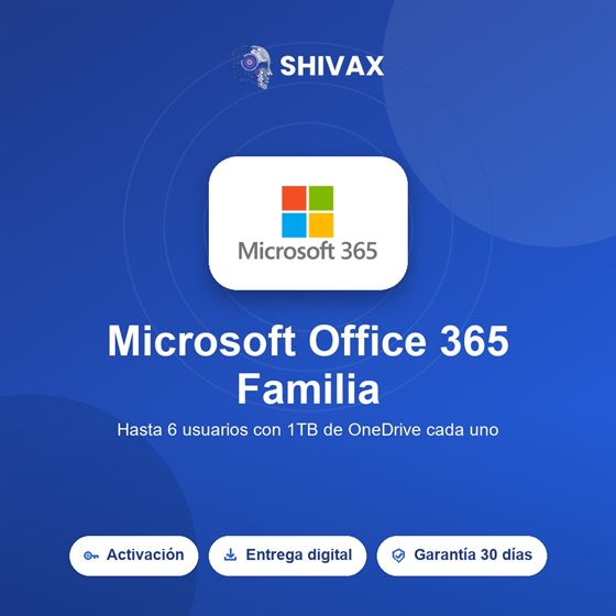 Microsoft Office 365 Familia (5 usuarios, 1 año)